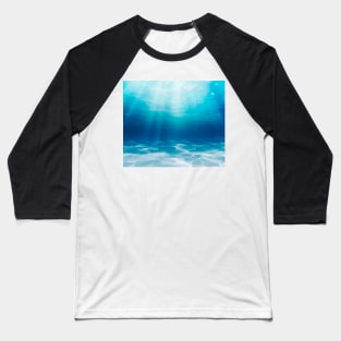 Light Blue Calm Ocean Baseball T-Shirt